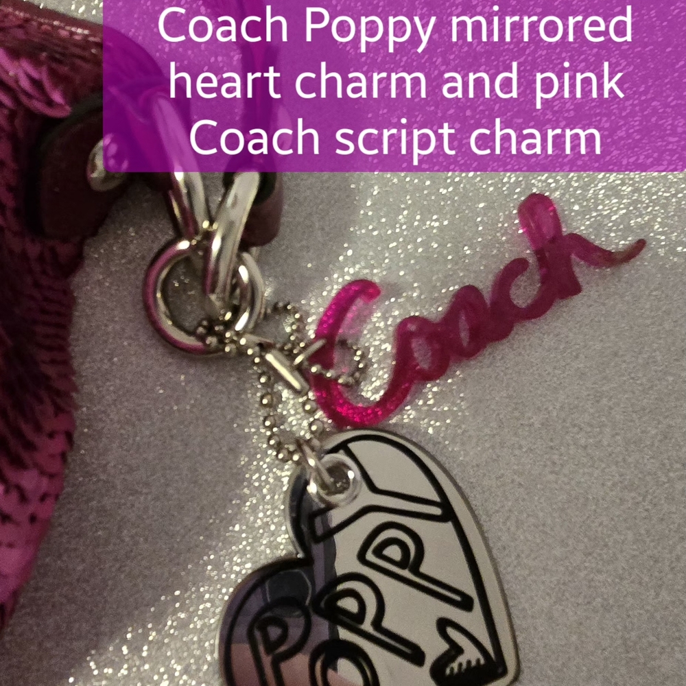 Coach Pink Sequin Crossbody Bag with Silver Accents - Picture 5 of 9